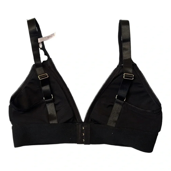Daisy Fuentes Mesh Bralette Lace Overlay Black Medium NWT - Picture 3 of 14